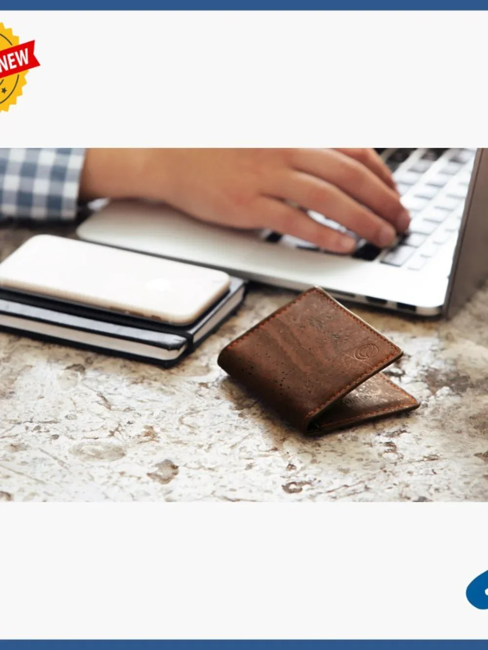 Slim Minimalist RFID Wallet, Eco Cork, Front Pocket Carry